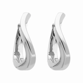 9ct White Gold Hinged Hoop Earrings