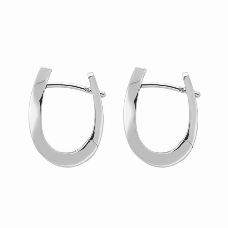 9ct White Gold Hinged Hoop Earrings
