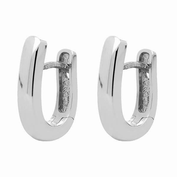 9ct White Gold Polished Hoop Earrings