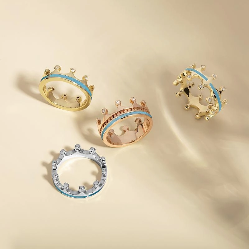 9ct White Gold Turquoise Diamond Tiara Band Ring