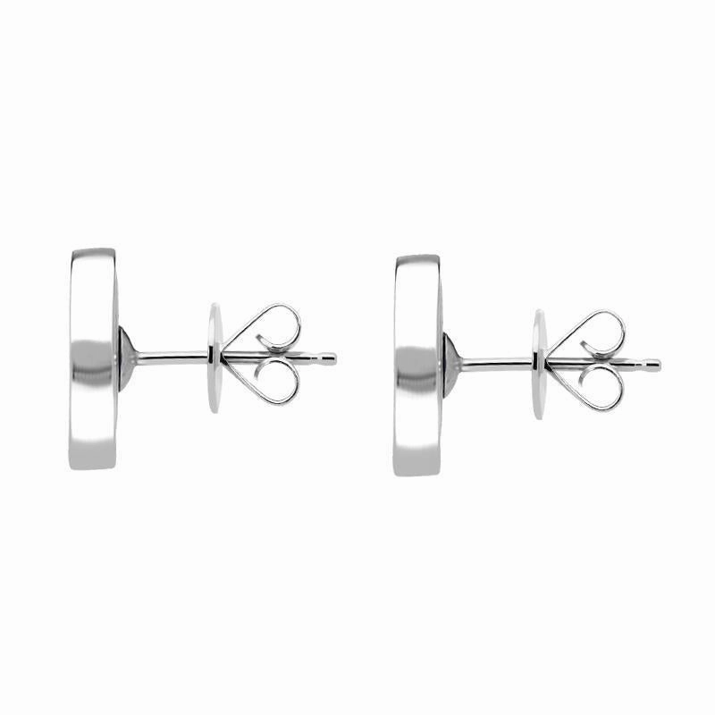 9ct White Gold Whitby Jet Flore Filigree Stud Earrings