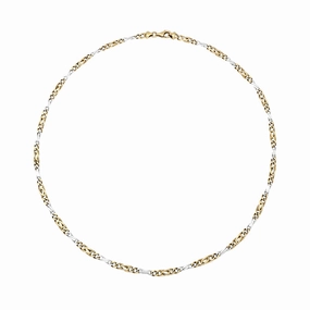 9ct Yellow and White Gold Chain Necklace