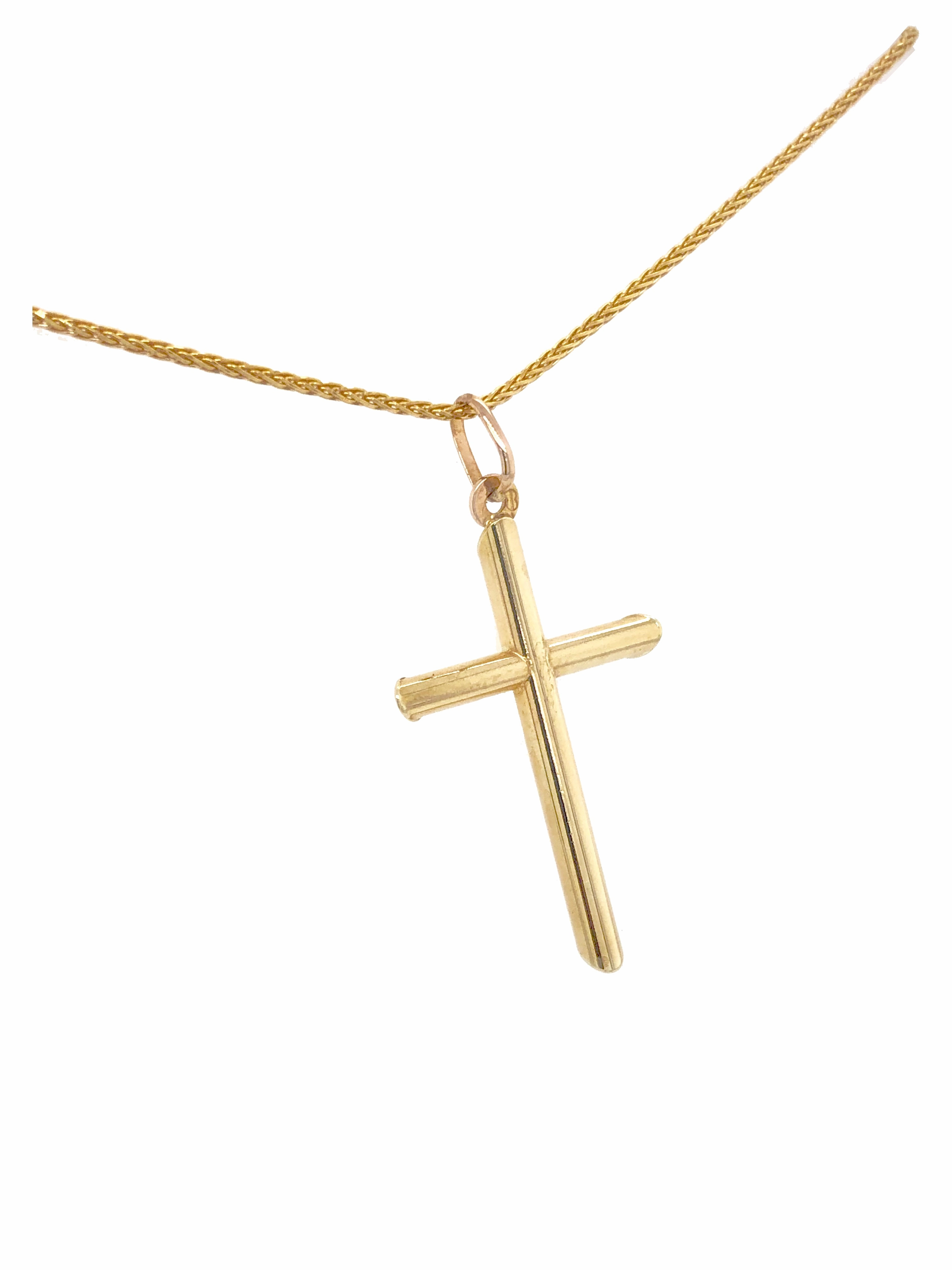 9ct Yellow Gold Tubular Cross Pendant