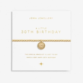 A Little 30th Birthday Gold Plated 17.5cm Stretch Bracelet 6989