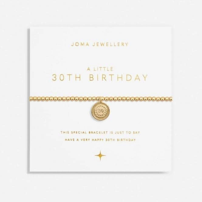 A Little 30th Birthday Gold Plated 17.5cm Stretch Bracelet 6989