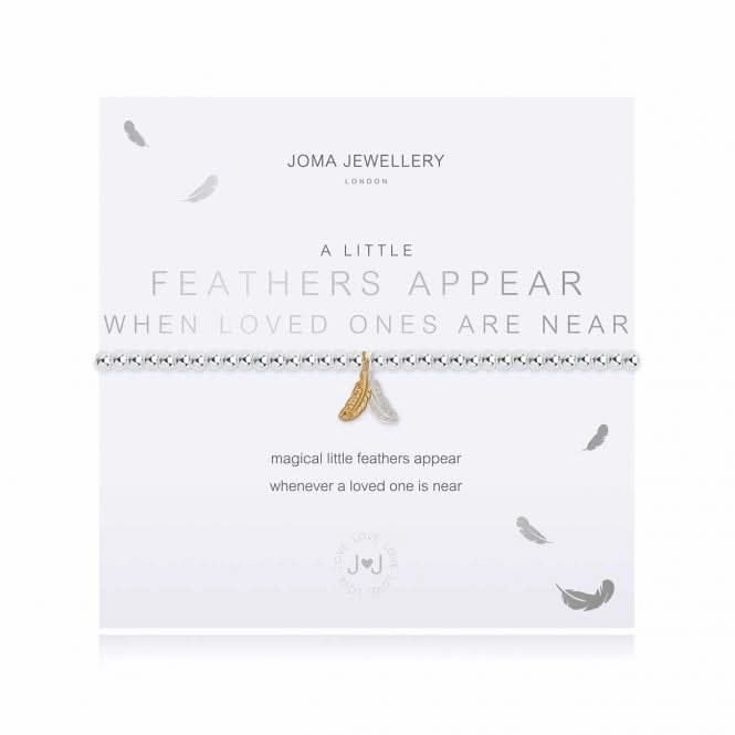 A Little Feathers Appear When Loved Ones Are Near Silver Stretch Bracelet 3801