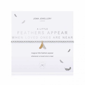 A Little Feathers Appear When Loved Ones Are Near Silver Stretch Bracelet 3801