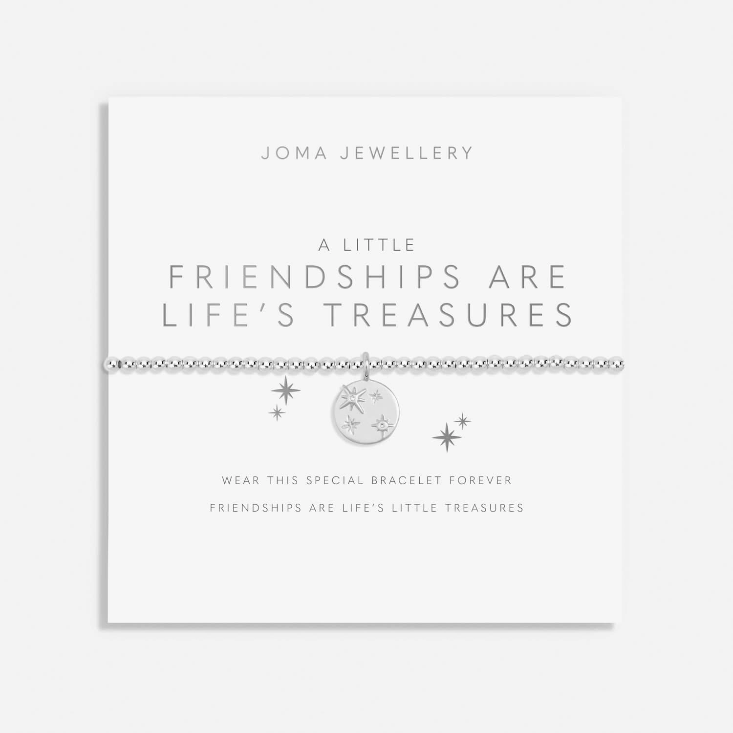 A Little Friendships Are Lifes Treasures Silver Plated Bracelet 7416