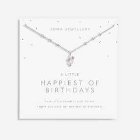 A Little Happiest of Birthdays Silver Plated Necklace 8689