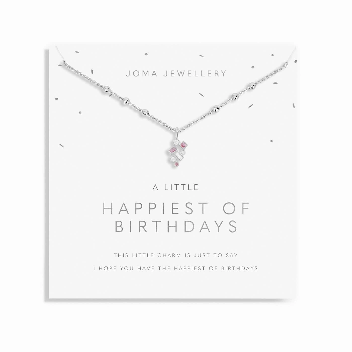 A Little Happiest of Birthdays Silver Plated Necklace 8689