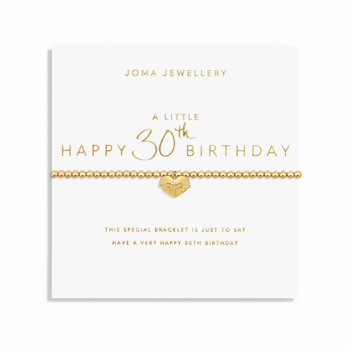 A Little Happy 30th Birthday Gold Plated Bracelet 7582