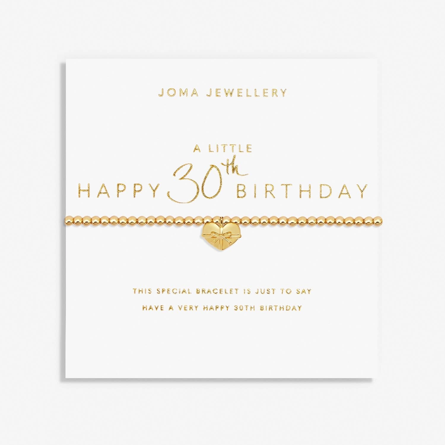 A Little Happy 30th Birthday Gold Plated Bracelet 7582
