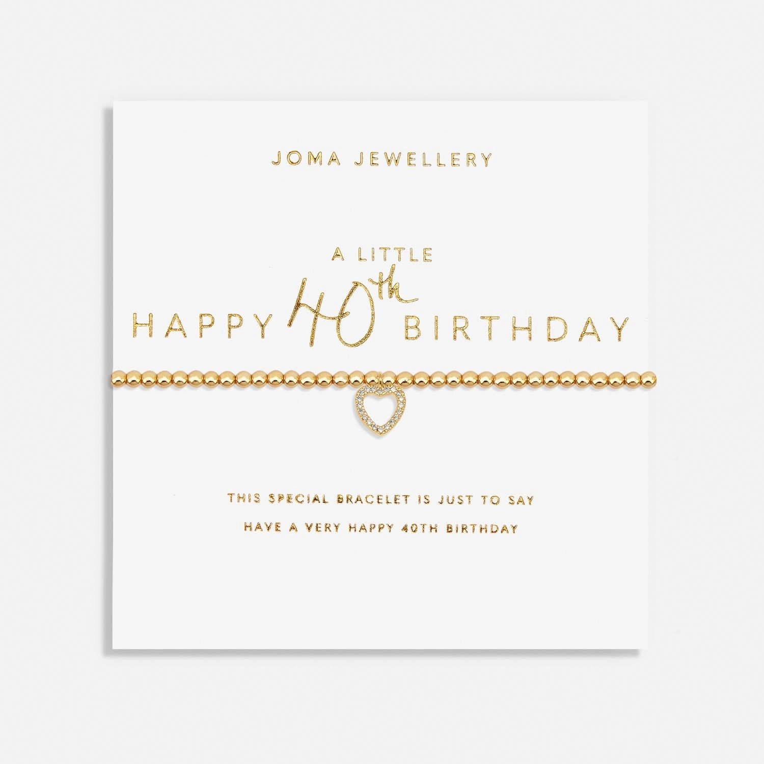 A Little Happy 40th Birthday Gold Plated Bracelet 7583