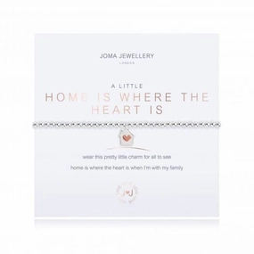 A Little Home Is Where The Heart Is Silver Rose Gold 17.5cm Stretch Bracelet 3206
