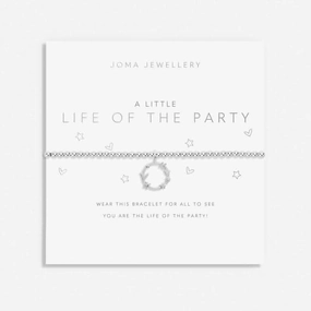 A Little Life Of the Party Silver Plated 17.5cm Stretch Bracelet 7001