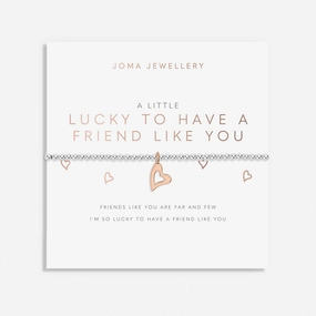 A Little Lucky To Have A Friend Like You Silver Rose Gold Plated Bracelet 7415
