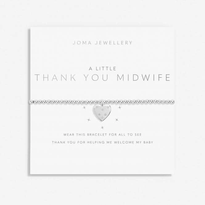 A Little thank You Midwife Silver Plated 17.5cm Stretch Bracelet 7004