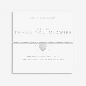A Little thank You Midwife Silver Plated 17.5cm Stretch Bracelet 7004