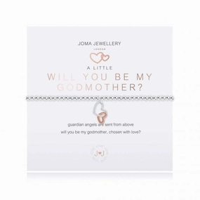 A Little Will You Be My Godmother Silver 17.5cm Stretch Bracelet 3888