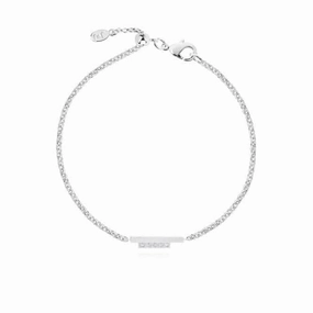 Adeline Silver Pave Bar 19cm Adjustable Bracelet 4452