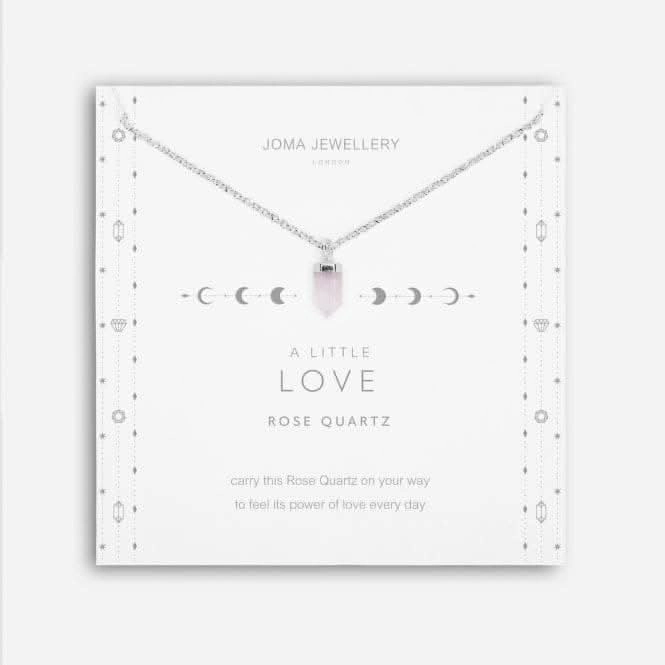 Affirmation Crystal A Little Love Rose Quartz Silver 46cm Extender Necklace 5264