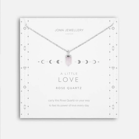 Affirmation Crystal A Little Love Rose Quartz Silver 46cm Extender Necklace 5264
