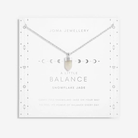 Affirmation Crystal Balance Snowflake Jade Silver 46cm   5cm Necklace 6147