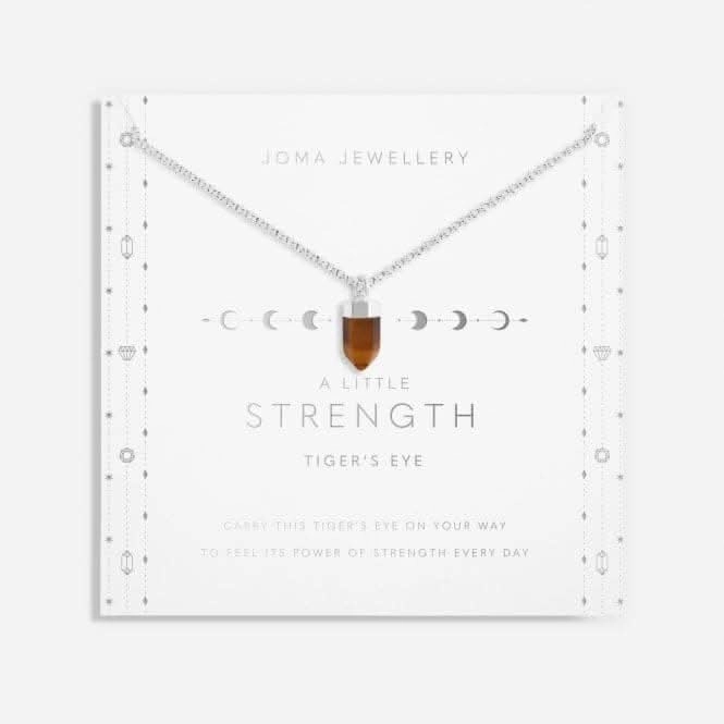 Affirmation Crystal Strength Tiger's Eye Silver 46cm   5cm Necklace 6149