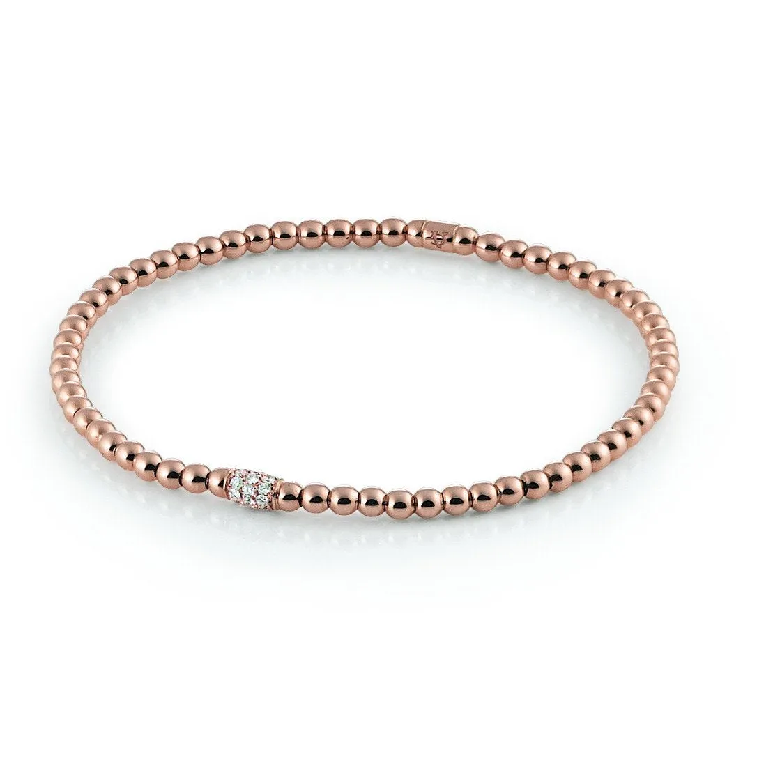 Al Coro 18ct Rose Gold Diamond Stretch Bracelet