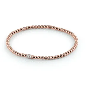 Al Coro 18ct Rose Gold Diamond Stretch Bracelet