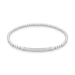 Al Coro 18ct White Gold 0.42ct Brilliant Cut Diamond Stretch Bracelet