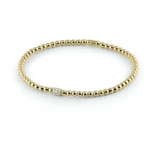 Al Coro 18ct Yellow Gold Diamond Stretch Bracelet