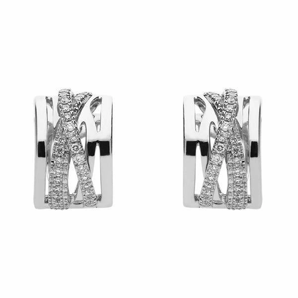 Al Coro Serenata 18ct White Gold 0.42ct Diamond Crossover Earrings