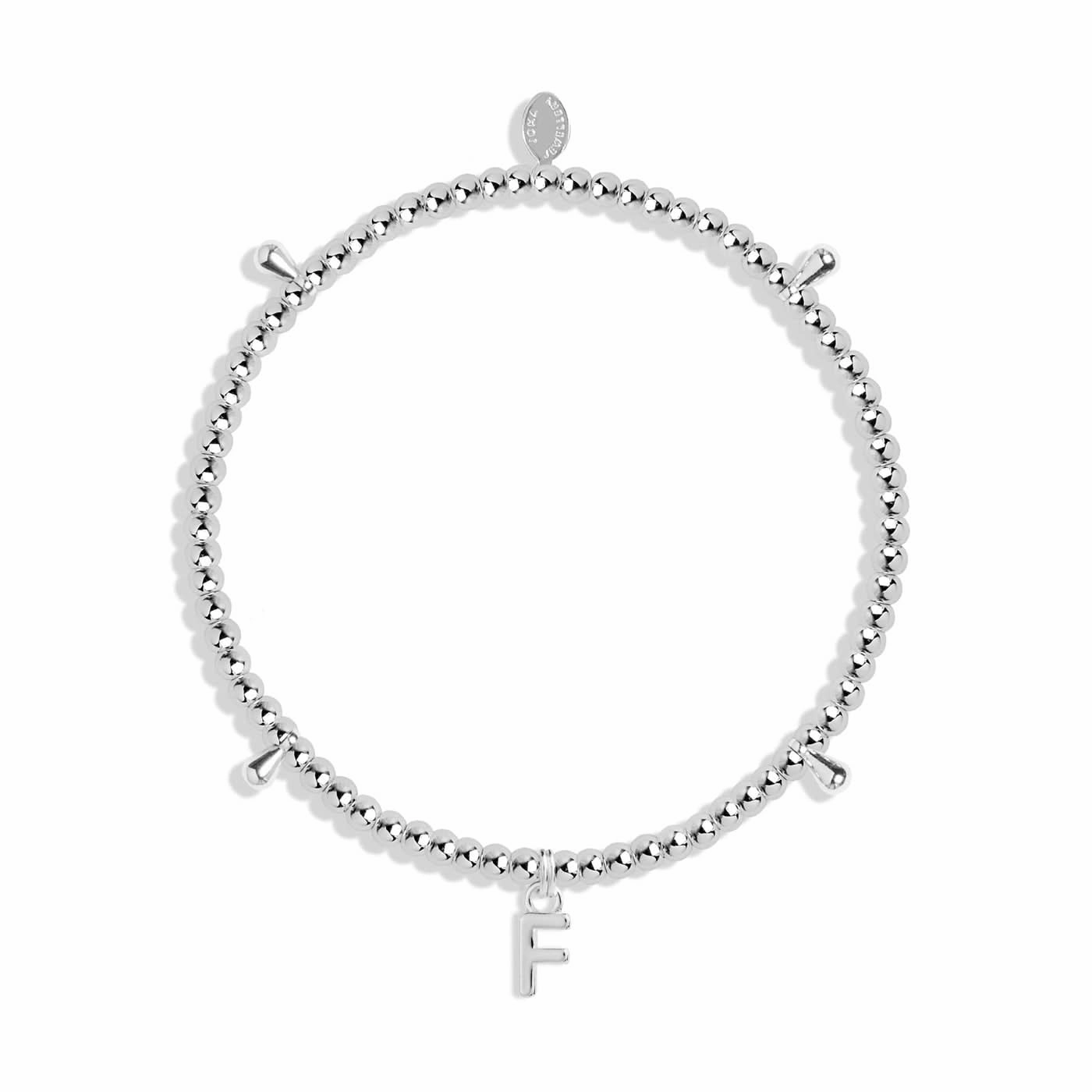 Alphabet A Little F Silver Plated Bracelet 7747