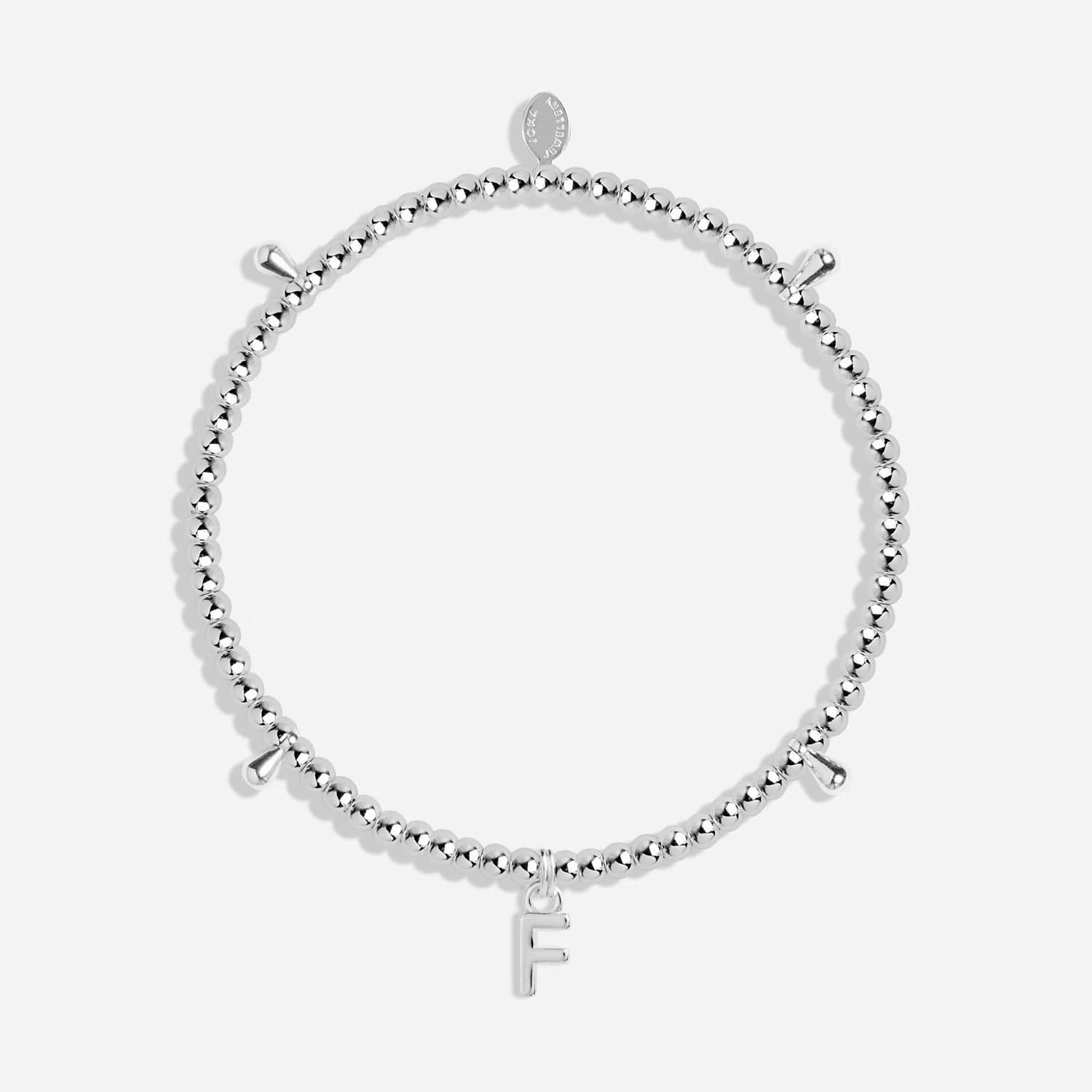 Alphabet A Little F Silver Plated Bracelet 7747