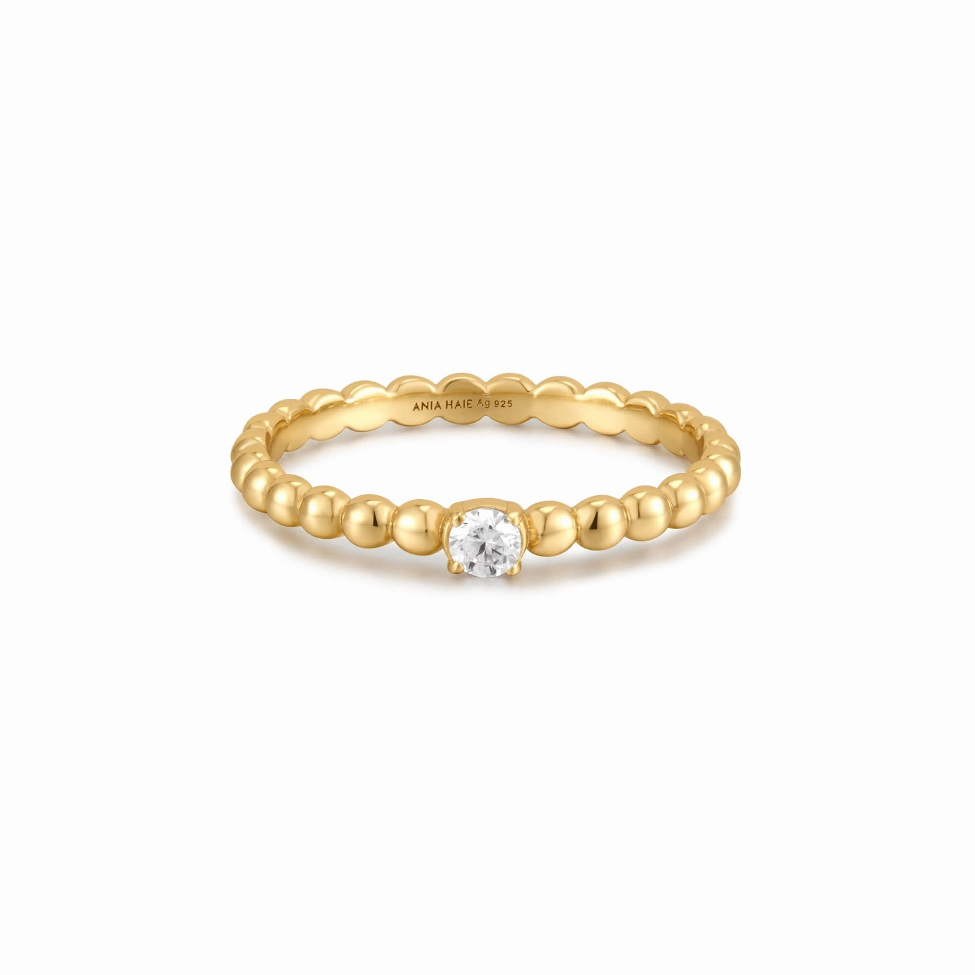 Ania Haie Gold Cubic Zirconia Round Dome Ring R059-01G