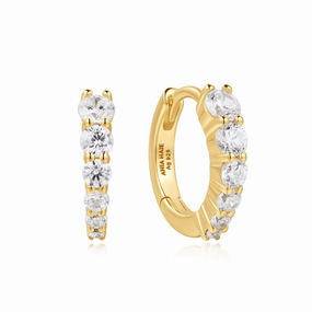 Ania Haie Gold Gradient Pave Huggies E061-06G
