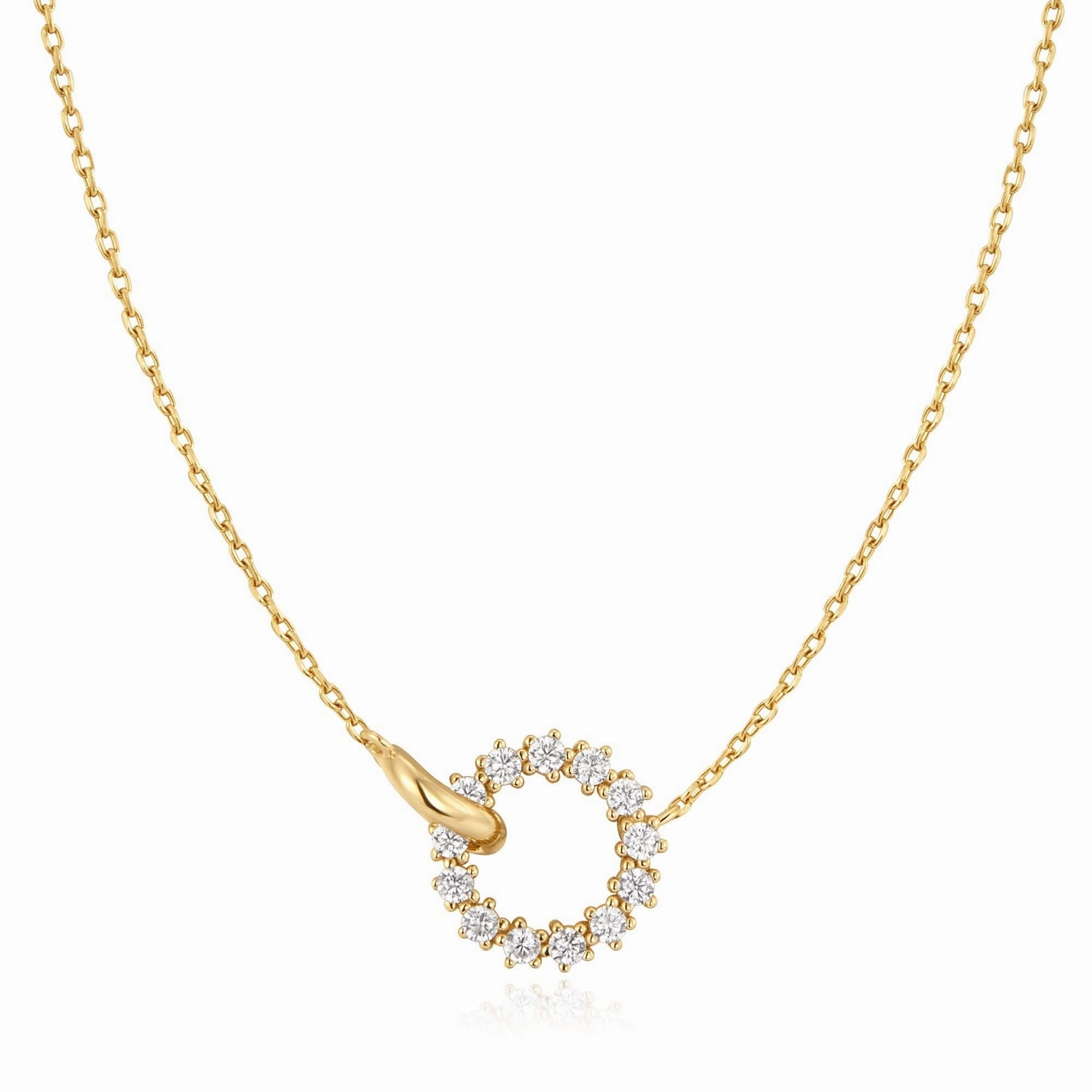 Ania Haie Gold Interlinked Circles Pav Necklace N056-01G