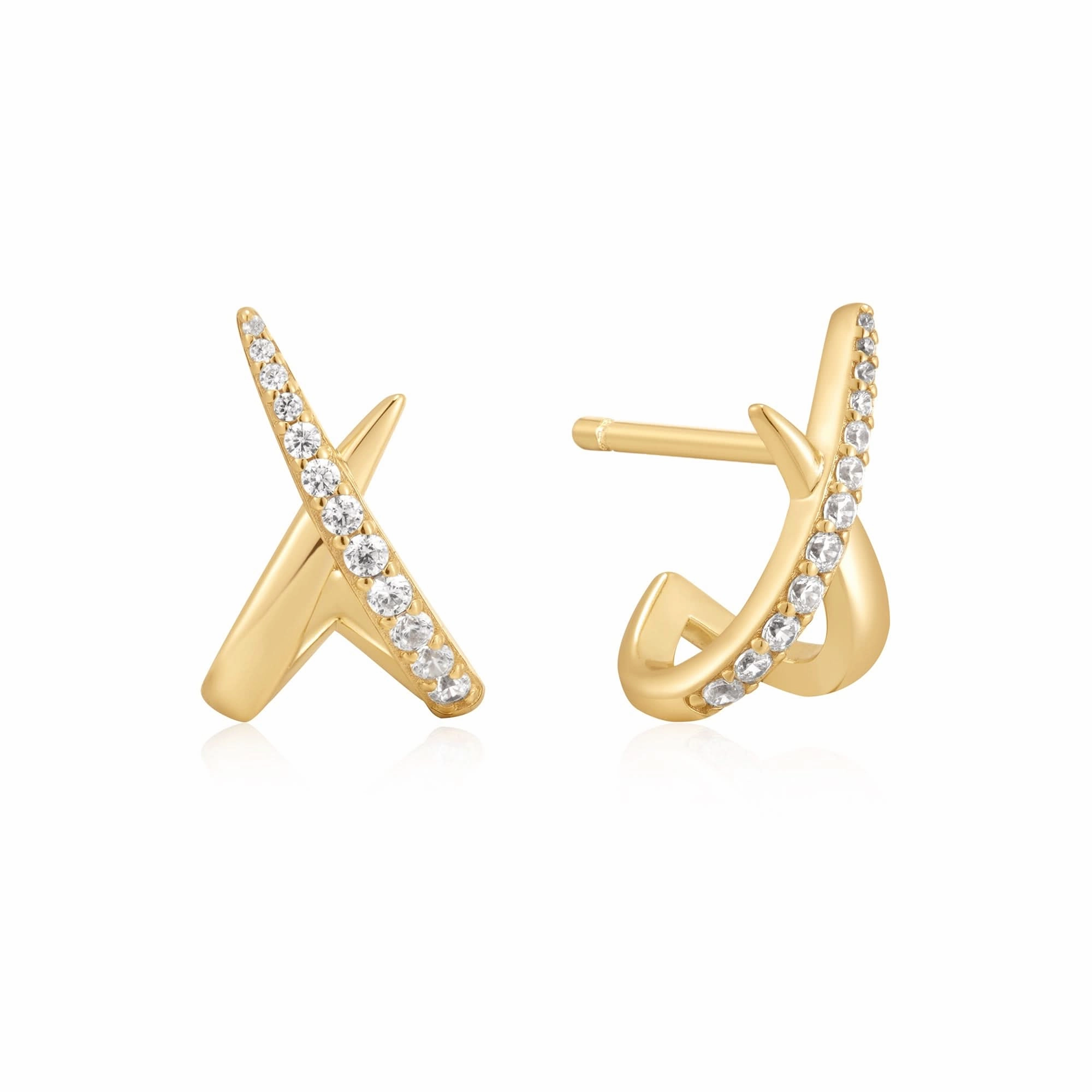 Ania Haie Gold Kiss Polished Pav Studs E057-03G