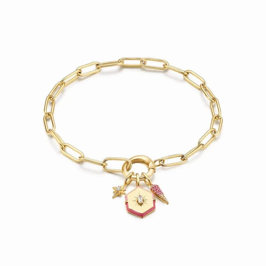 Ania Haie Gold Link Charm Chain Connector Bracelet B048-01G