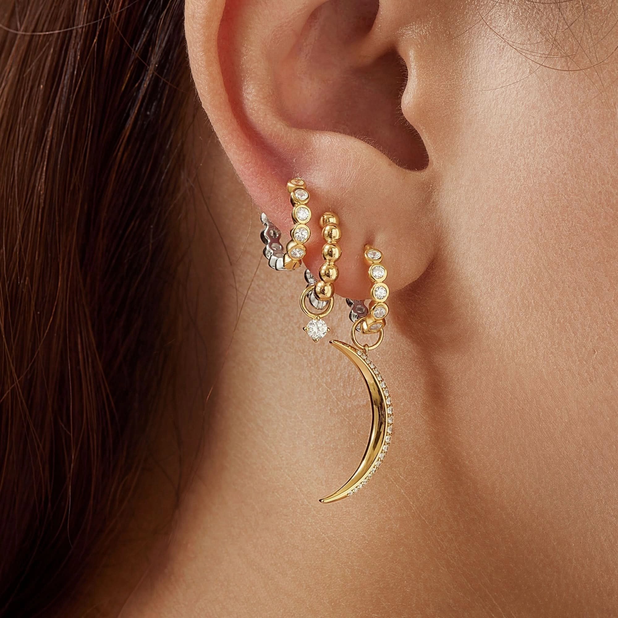 Ania Haie Gold Moon Pav Earring Charm EC060-01G