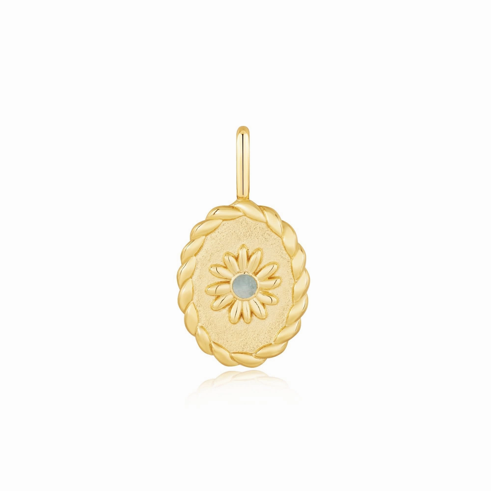 Ania Haie Gold Oval Amazonite Flower Charm NC055-06G