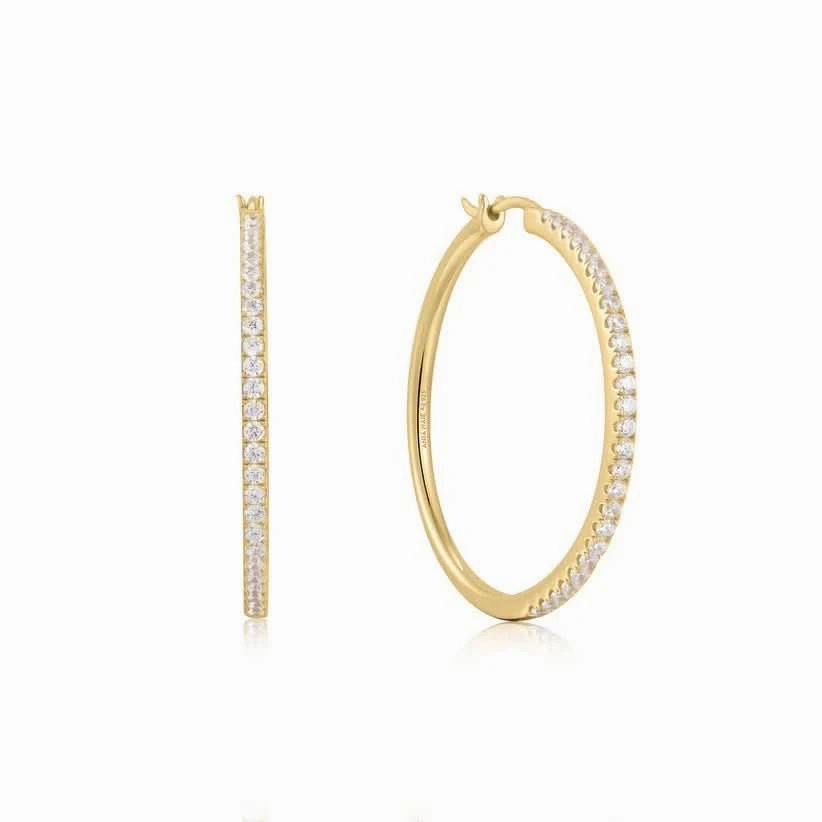 Ania Haie Gold Pav Hoop Earrings E052-03G