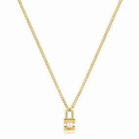 Ania Haie Gold Pearl Padlock Necklace N054-02G