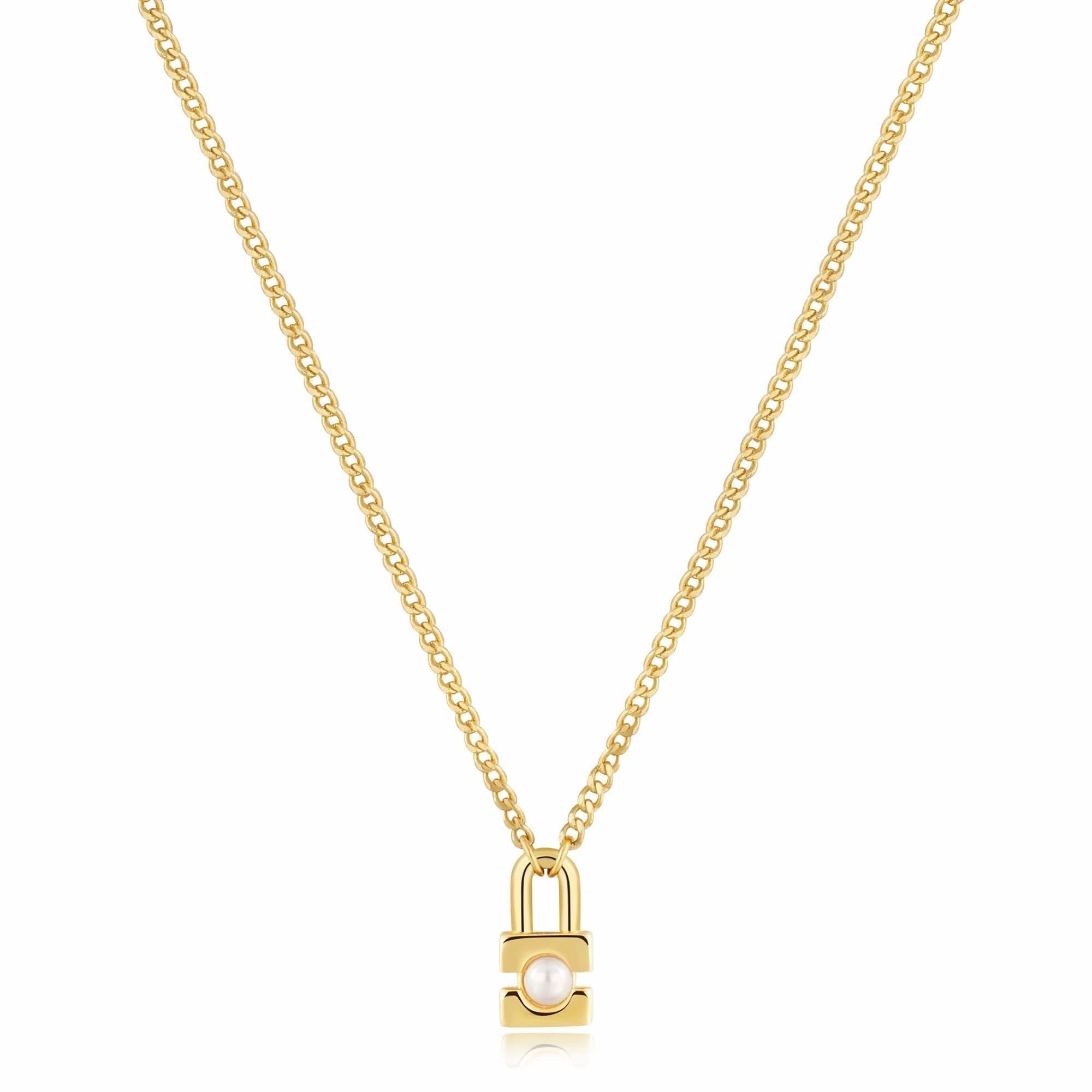 Ania Haie Gold Pearl Padlock Necklace N054-02G