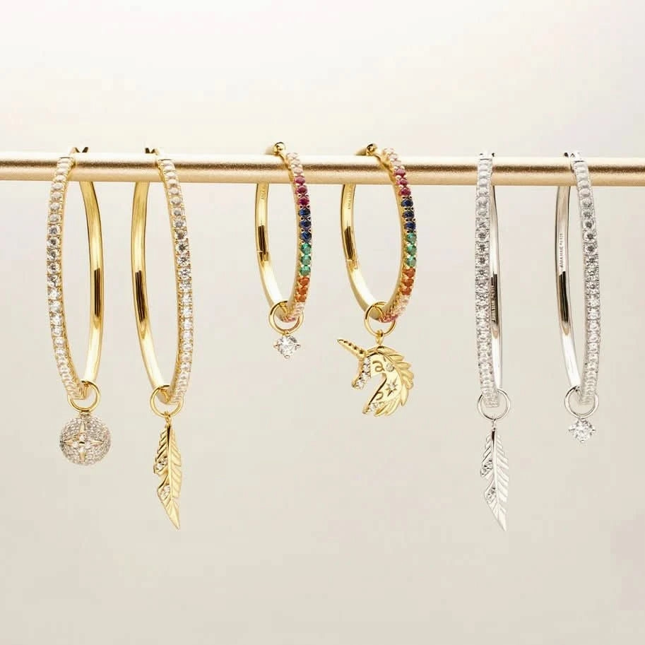Ania Haie Gold Rainbow Pav Hoop Earrings E052-01G