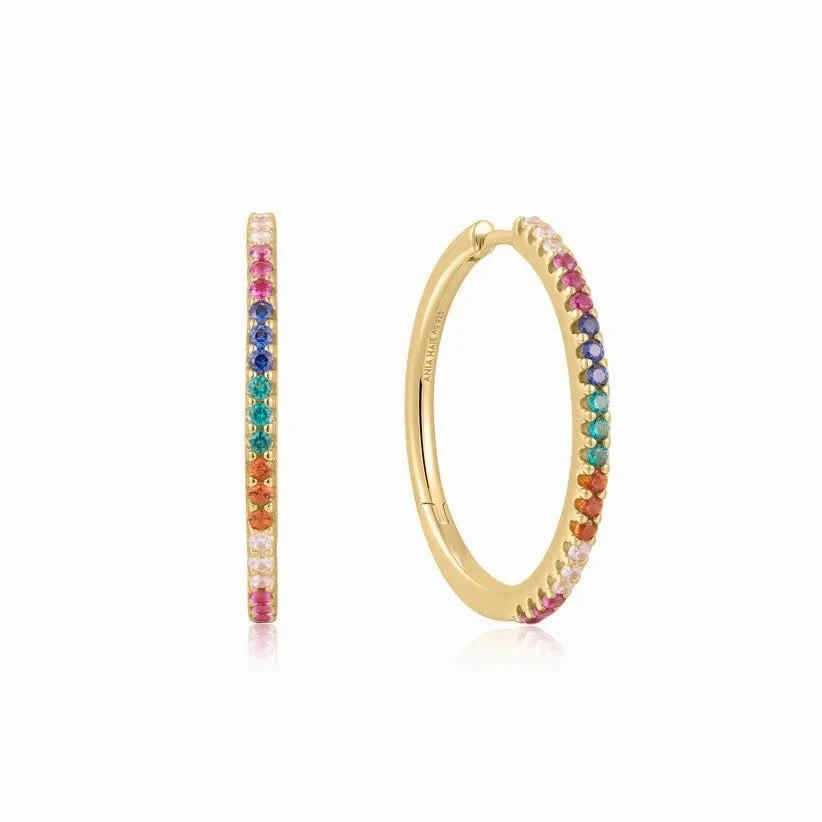 Ania Haie Gold Rainbow Pav Hoop Earrings E052-01G