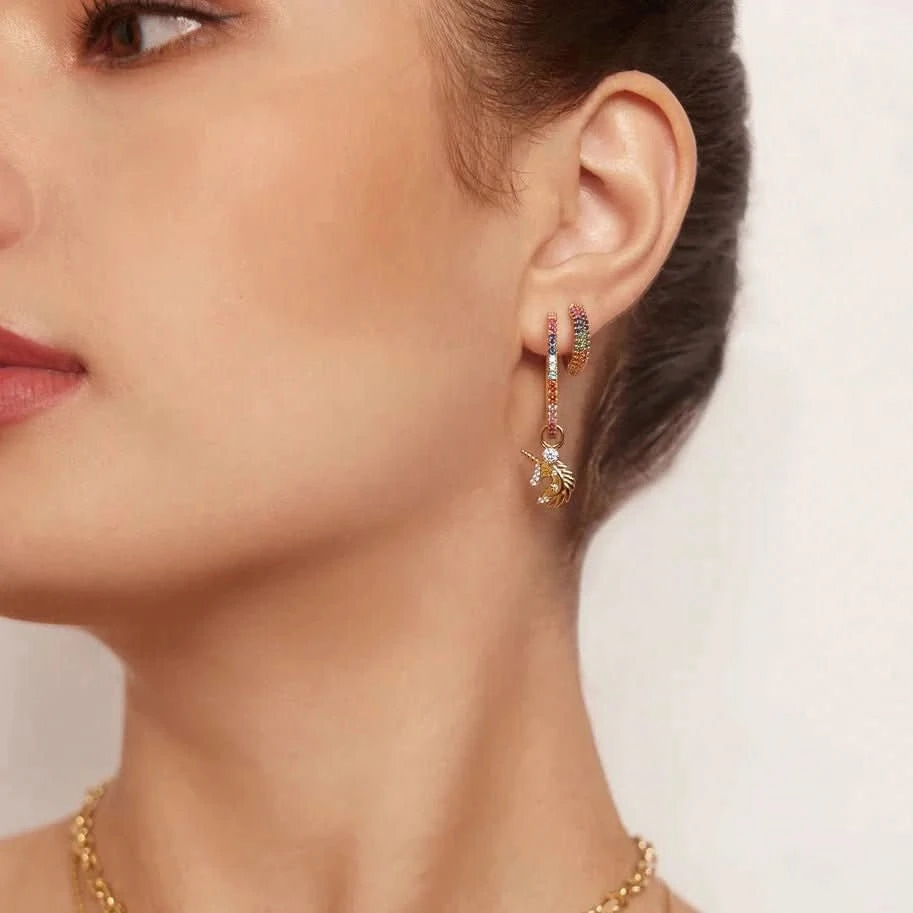 Ania Haie Gold Rainbow Pav Hoop Earrings E052-01G