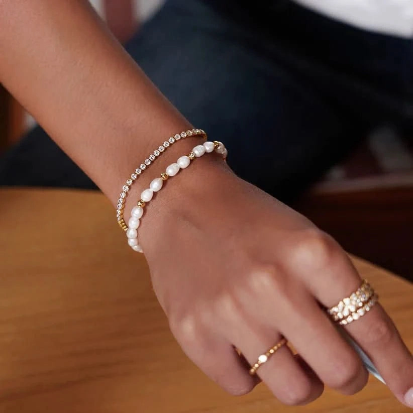 Ania Haie Gold Row Bezel Set Bracelet B058-06G