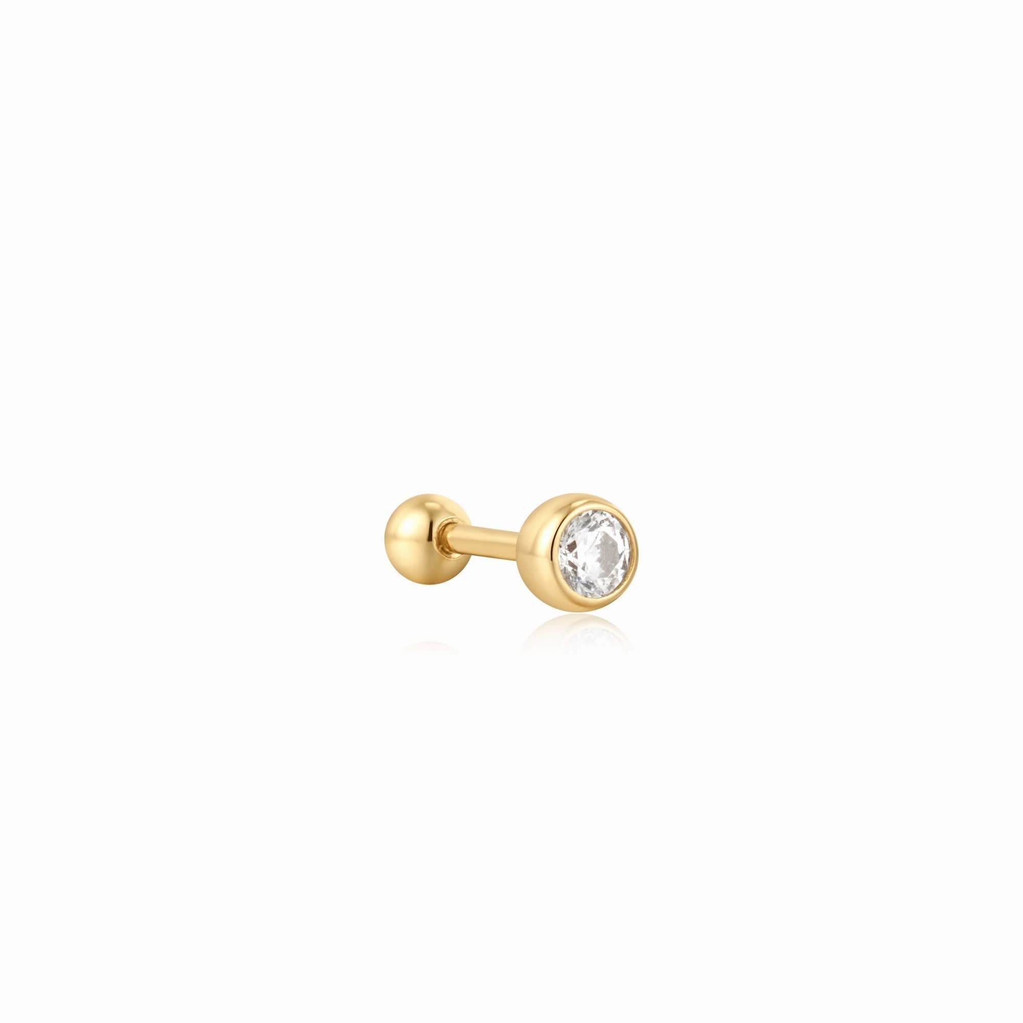 Ania Haie Gold Solitaire Cubic Zirconia Barbell E059-01G